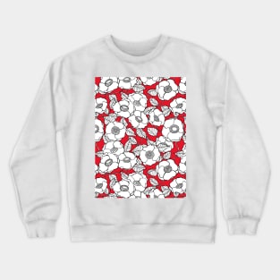 White roses pattern Crewneck Sweatshirt